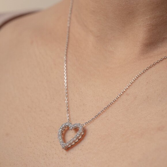 NWT Khloé Heart Necklace // Sterling Silver + 1ct Diamond - Picture 5 of 6